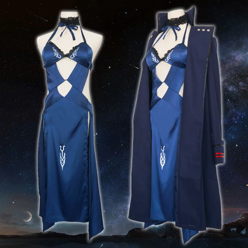 Костюм для косплея аниме FGO Fate/stay night Arturia Pendragon саблей альтер темно синяя форма