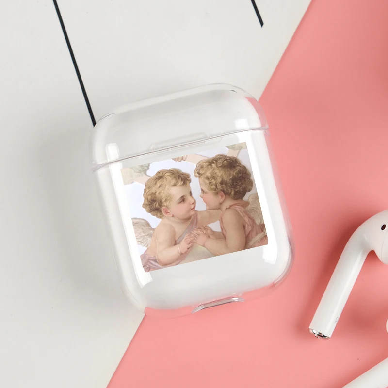 Мягкие милые наушники чехол для Apple airpods чехол Роскошный ангел ребенок прекрасный Air Pods чехол для Airpods 2 прозрачный, мягкий чехол