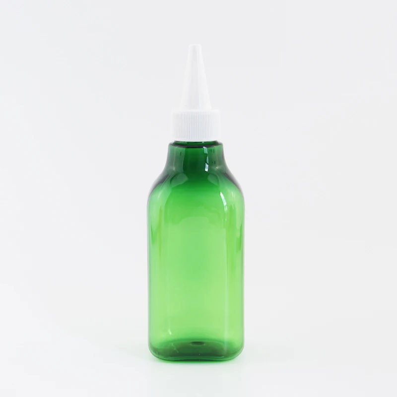Jooray 200 мл заостренный рот пластиковые контейнеры для косметики E-Liquid квадратная пластиковая бутылка с белой прозрачной черной крышкой 200cc емкость 30 шт - Цвет: Green Bottle White