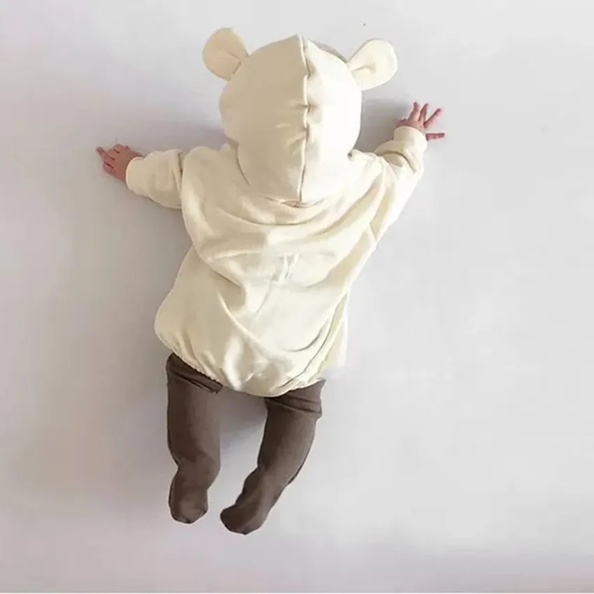 

Boys&Girls Babysuits One Romper Hodded Thicken Pullover Keep Warm Bear Terry Hoodies Infant Toddlers Jumpsuit Kids Winter Coat