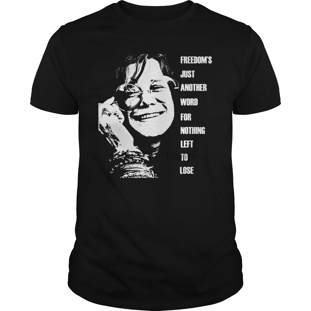 Мужская футболка janis Joplin Freedom's Just annuer Word For Nothing Left To Lose (1) крутая с принтом