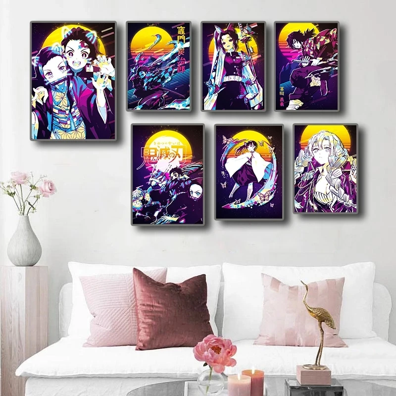 

Canvas HD Prints Demon Slayer Anime Poster Wall Art Home Decoration Painting Modular Pictures Artwork Living Room No Framework