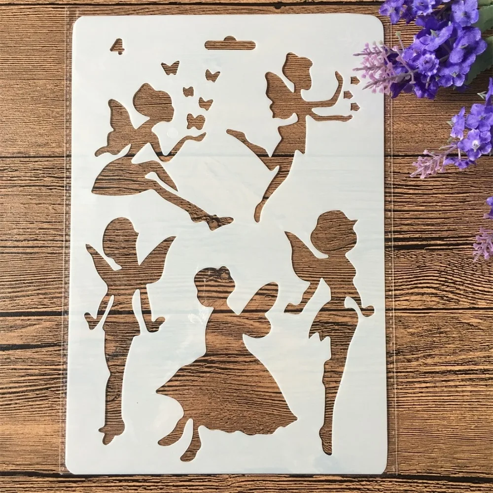 

1Pair 27cm Fairy Dragonfly Dandelion DIY Craft Layering Stencils Painting Scrapbooking Stamping Embossing Album Paper Template