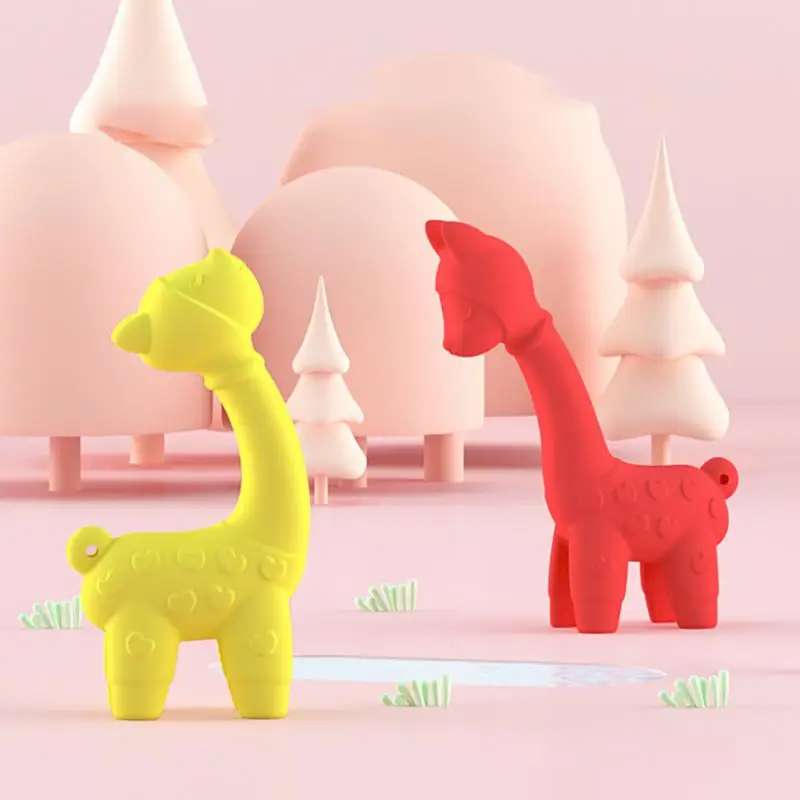 

Silicone Baby Teethers DIY Animal Giraffe Shape BPA Free Baby Ring Infant Chain Kids Health Care Gift Teeth Nursing Toddler Toys