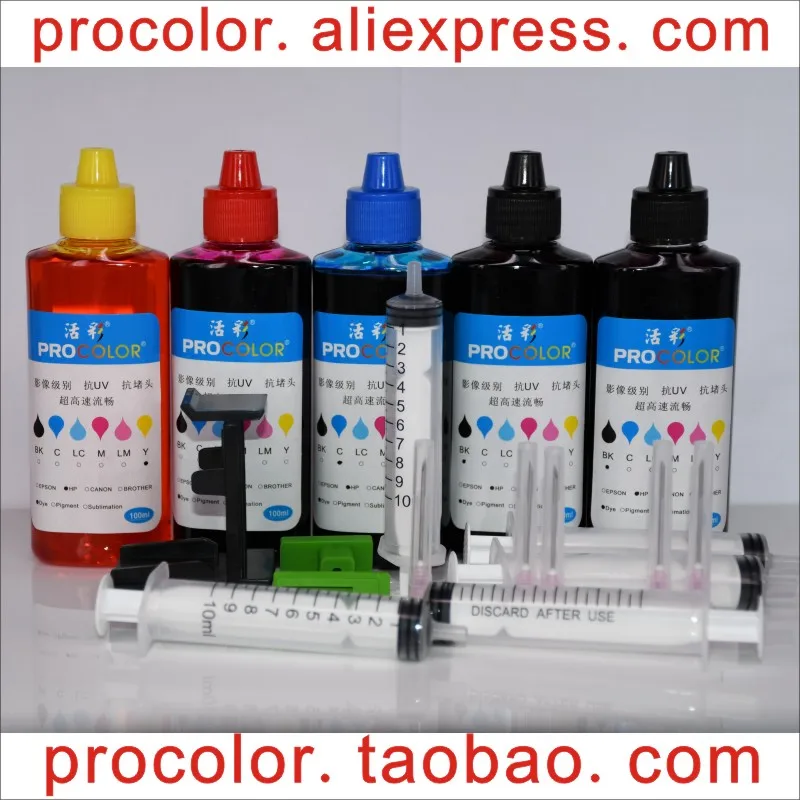 

Dye ink refill kit for hp 650 651 652 662 300 301 302 21 22 27 28 56 57 60 61 62 121 122 140 141 901 350 351 304 inkjet printer