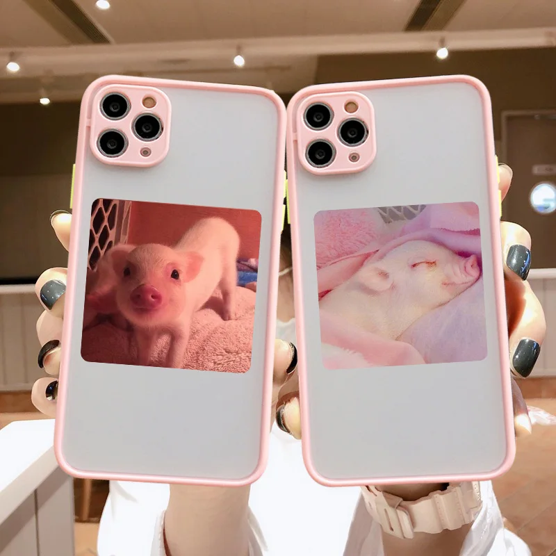 

Cute Animal Pig Phone Case For iPhone 11 12 Pro Max X XR XS Max 6s 7 8 Plus SE 2 Phone Case Couple Hard PC Shockproof Back Cover