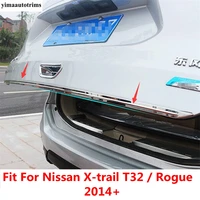 rear trunk tail gate door strip garnish cover trim stainless steel accessories for nissan x trail x trail rogue t32 2014 2020