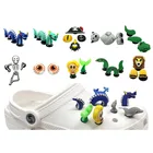 Украшения для обуви в виде животных, шарики из ПВХ, дракон, Лев, аксессуары в виде мишки, Русалка, змеи, украшения для обуви, 1 комплект