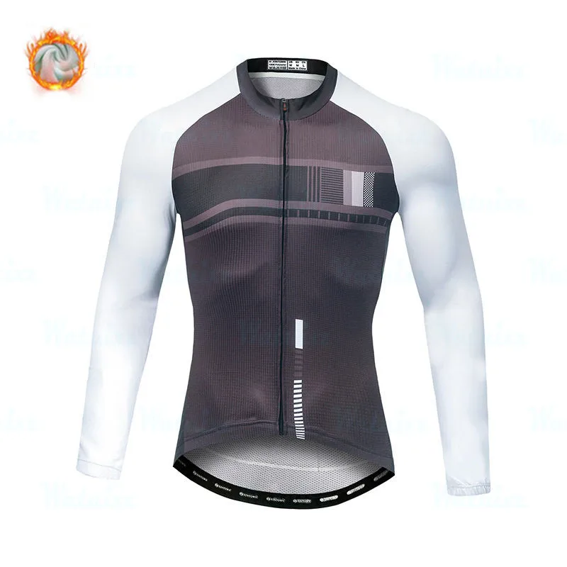cycling jersey 6 Зимняя одежда для велоспорта, толстовка с длинным рукавом, очень геотермальный жилет, зимняя велосипедная форма - Цвет: cycling jersey 6