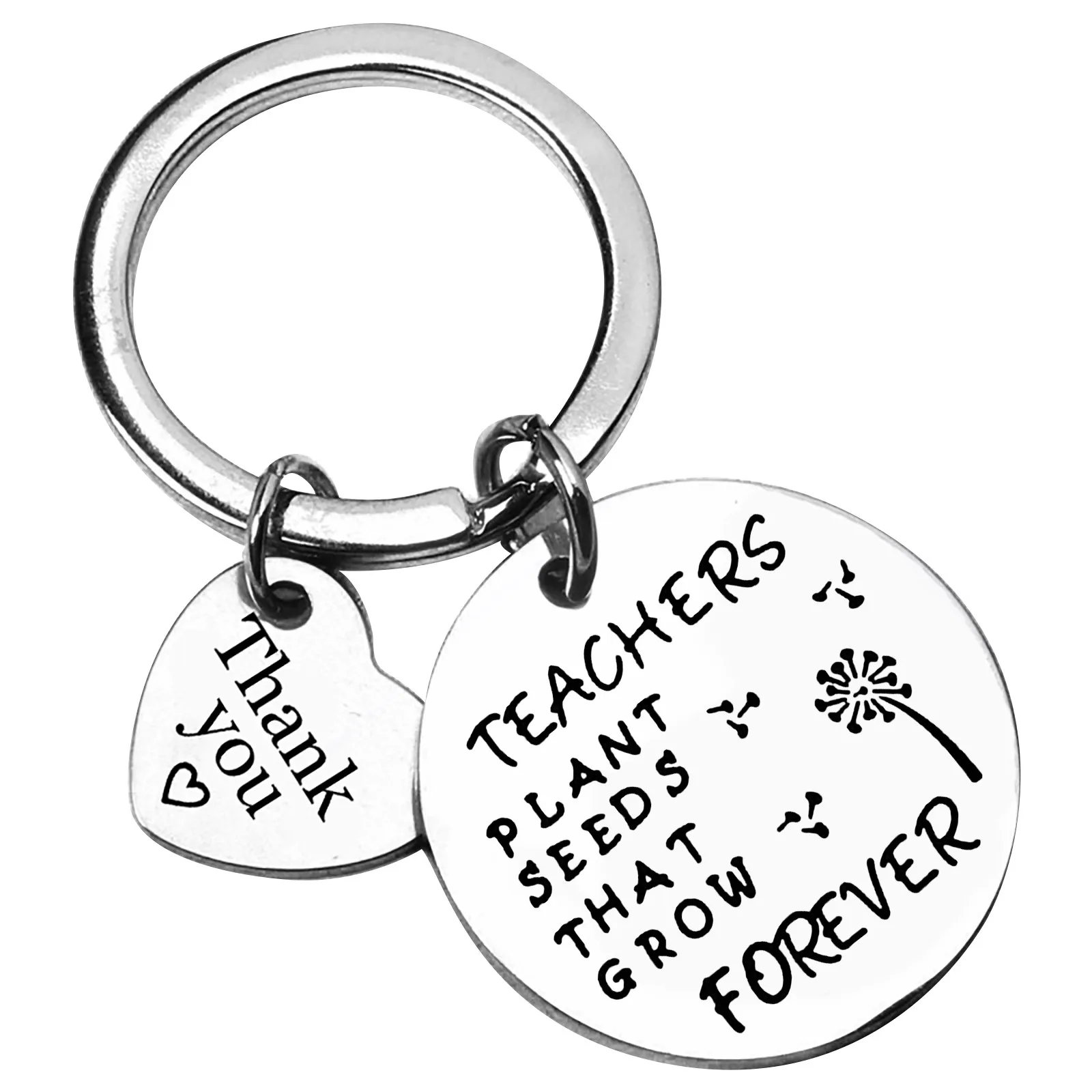 

1PC Appreciation Teachers Keychain Round Charm Keyring Letter Print Key Chain Holder Jewelry Teacher's Day Gift