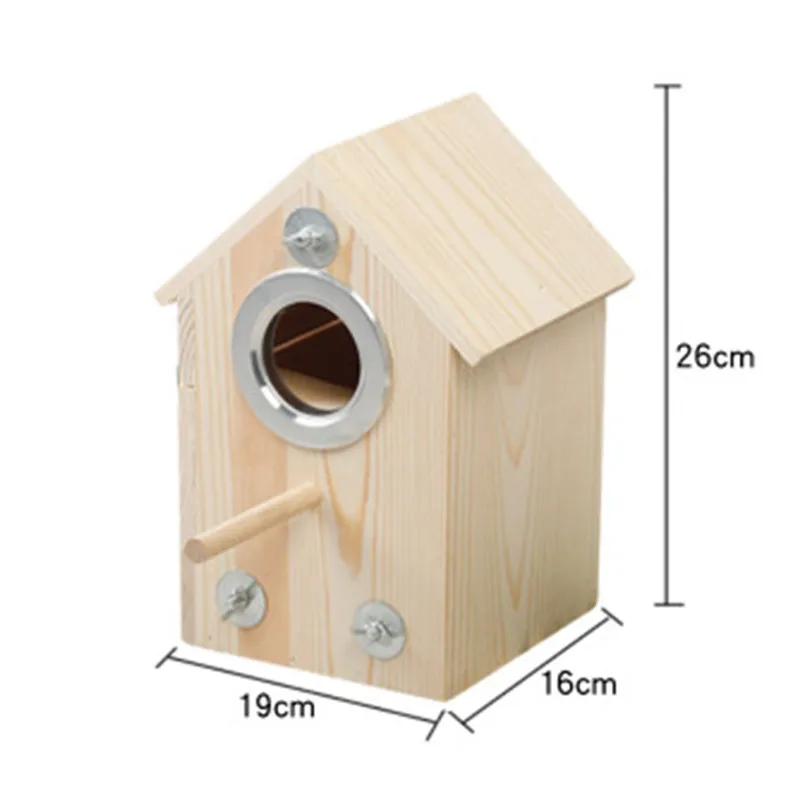 

New Bird Breeding Pet Family Must-have Exquisite Creative Wall-mounted Wooden Outdoor Bird Nest Bird House Courtyard
