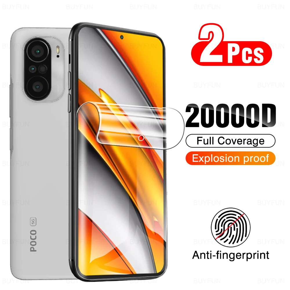 

2 шт., Гидрогелевая Защитная пленка для экрана Xiaomi Mi Poco F3 F2 X2 M3 M4 X3 F3 Pocophone F1 Pro NFC GT m2 4Pro