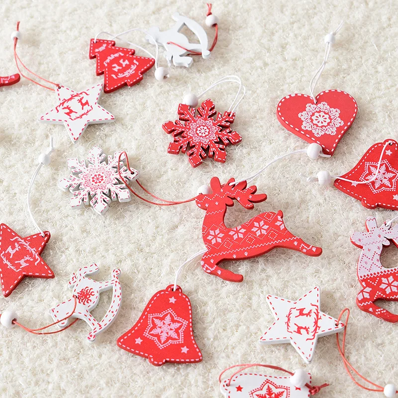 10 шт. украшения для рождественской елки в скандинавском стиле деревянные