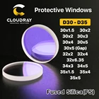 Cloudray Protective Windows D30 - D35 Series, плавленый кварцевый диоксид кремния для волоконного лазера, 1064 нм, Precitec для Raytools WSX