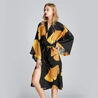 Халат женский атласный Шелковый, пикантный ночной банный халат, одежда для сна, шёлковый банный халат, халат, платья кимоно