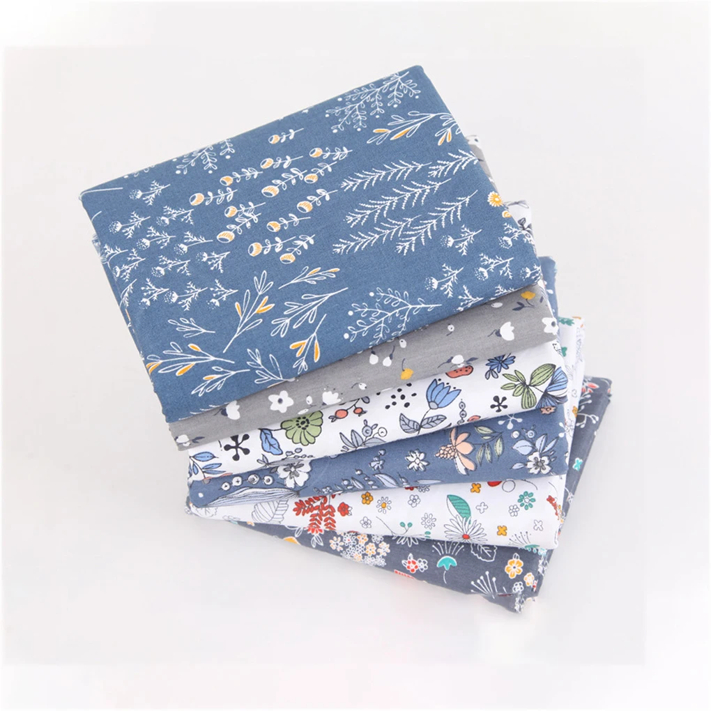 2 шт. хлопковая ткань с цветочным узором дышащая Лоскутная наборы тканей DIY