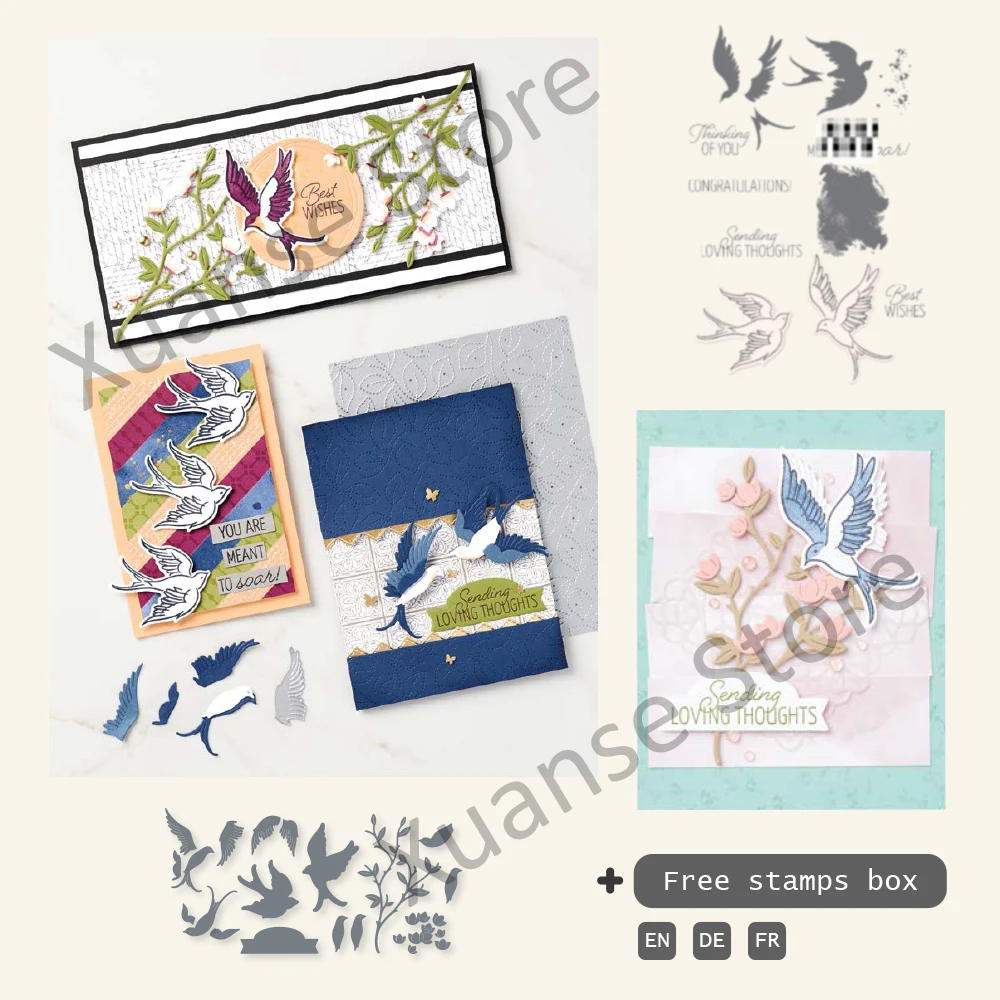 

Peace Love Pigeon Cutting Dies Clear Stamp Sets DIY Scrapbooking Greeting Cards Album Diary Stencil Decor Cutting Dies Stamps