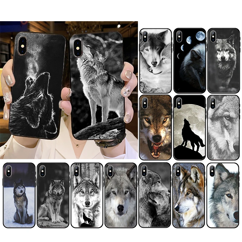 

Angry Animal Wolf Face Couple Phone Case for iphone 13 12 11 Pro Max Case For iPhone XS MAX X XR SE2 8 7 Plus