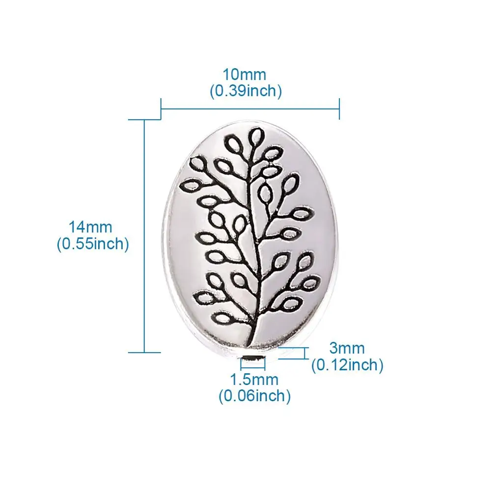 Плоские Овальные тибетские бусины для изготовления сережек браслетов ожерелий 50