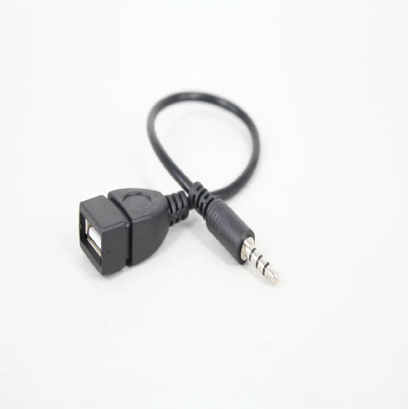 Адаптер конвертера с разъемом AUX на USB 2 0 типа A кабель OTG для автомобиля MP3 3 5