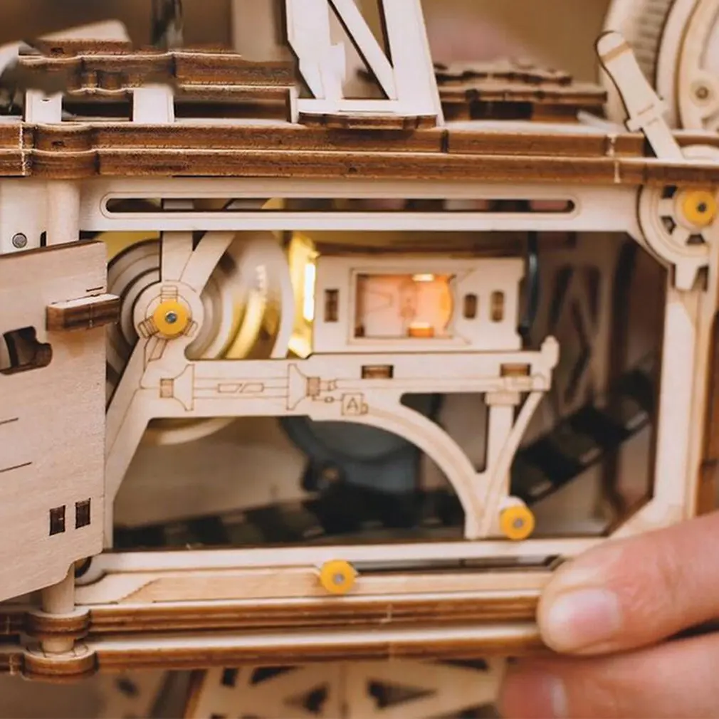Винтажный проектор ретро 3D Трехмерная головоломка деревянная модель креативный