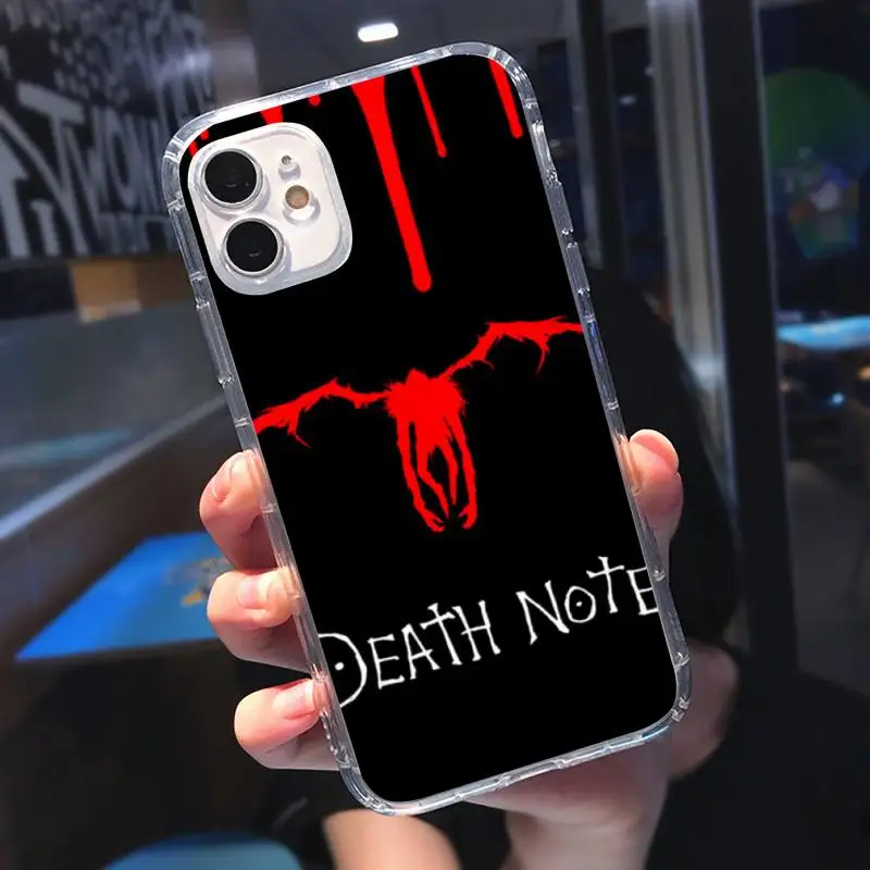 

Anime Manga Death Note Ryuk Phone Case Transparent for iPhone 6 7 8 11 12 s mini pro X XS XR MAX Plus