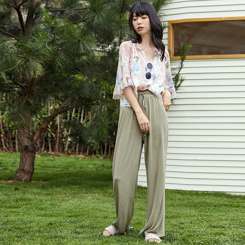 Брюки ARTKA женские с широкими штанинами модные драпированные повседневные Прямые