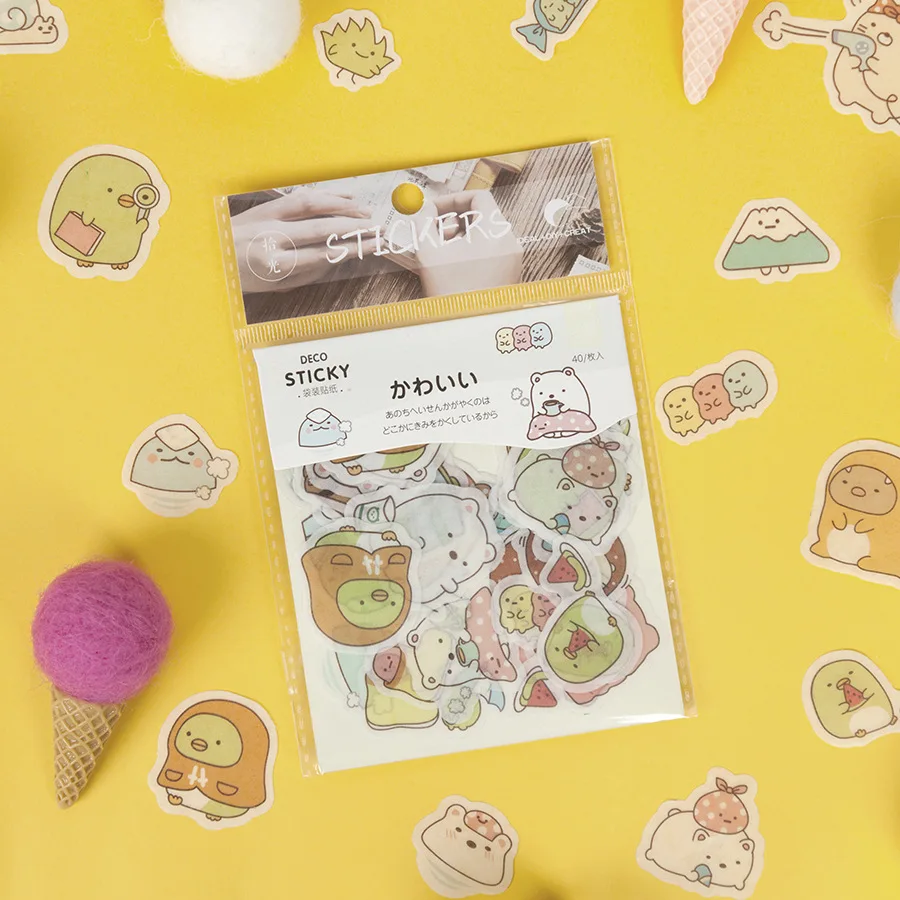 

Creative Cute Cartoon Animal Hand Account Diary Scrapbooking Decoration Source Material Sticker Pack