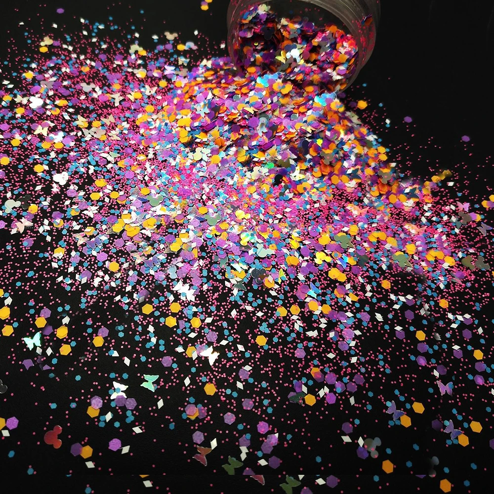 

10g/Bag Nail Glitter Nails Art Sequins Mixed Butterfly Flakes for Nails Decorations Jewelry Making DIY Epoxy Resin Mold Filling
