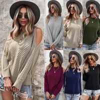 woman sweaters fall 2021 womens clothing street style hollow out solid autumn pullover sweater