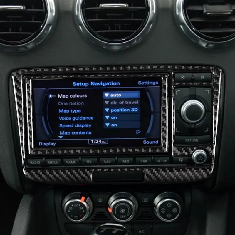 

Carbon Fiber Car Accessories Interior Air Conditioning CD Panel Modification Cover Trim Stickers For Audi TT TTRS 2008-2014