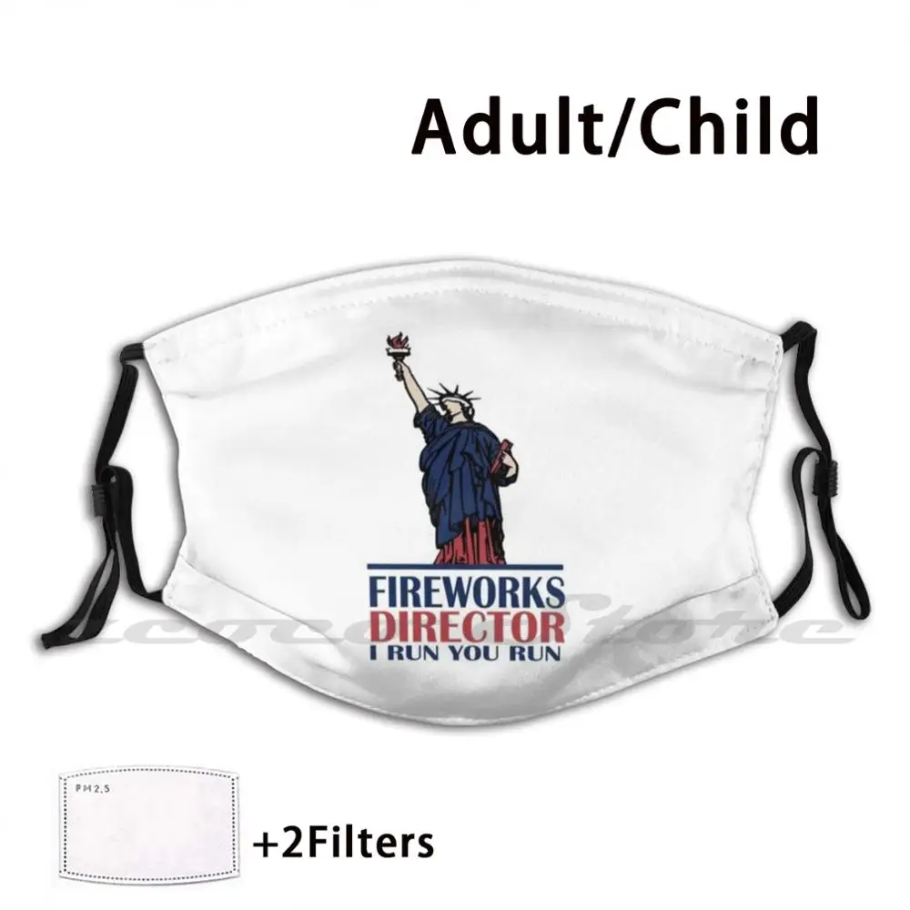 

Funny Fireworks Director 4th Of July Gifts Mask Adult Child Washable Pm2.5 Filter Logo Creativity Fireworks Fourth Of July