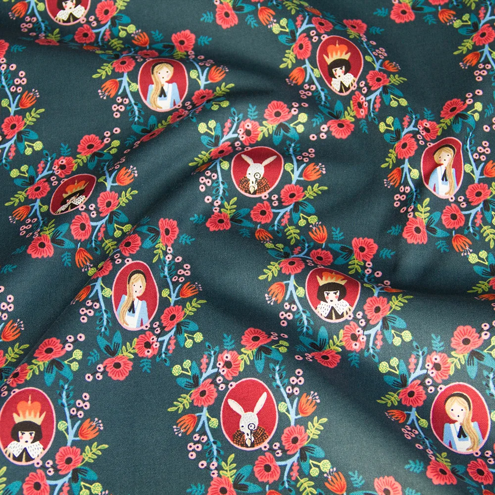 Полуметровая хлопковая ткань Лоскутная стеганая Алиса в стране чудес|Ткань| |