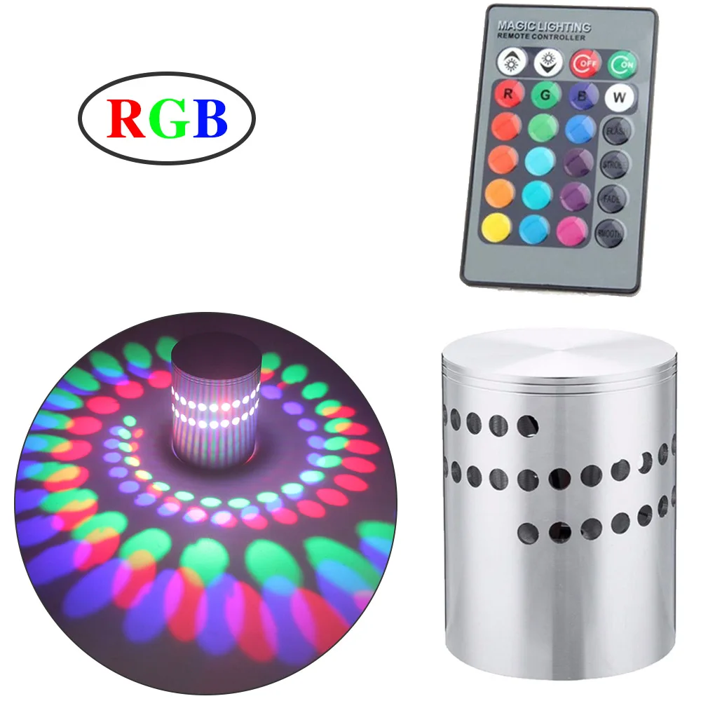 RGB Aimkeeg светодиодный настенный светильник спиральный эффект светильник спиральный с отверстиями светодиодный современный настенный светильник s для дома игровая комната бар KTV украшение - Цвет абажура: RGB