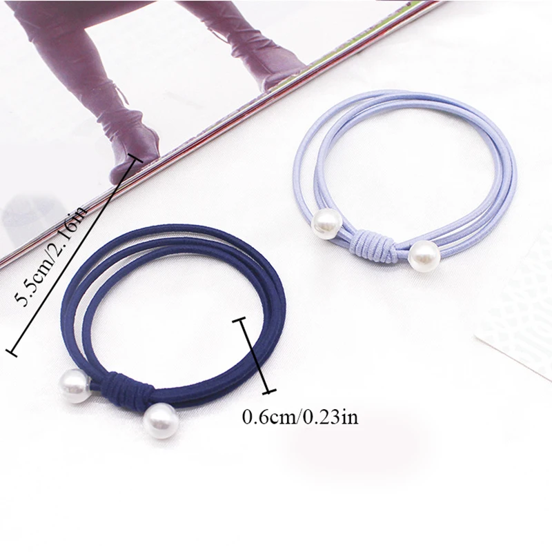 

1Pcs Women Elegant Basic Pearls Elastic Hair Bands Scrunchies Ponytail Holder Headbands Fashion Hair Accessories