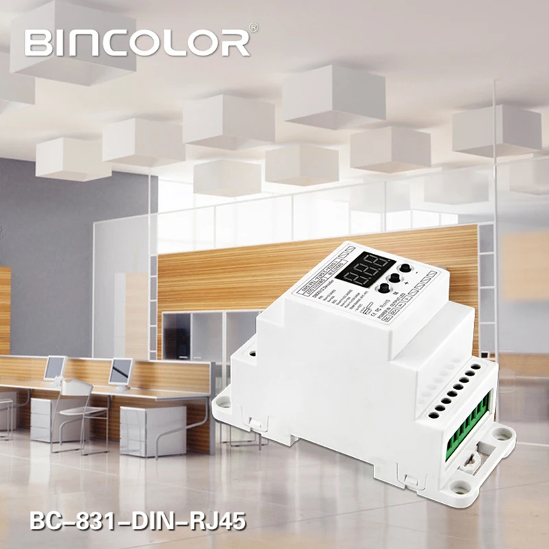 BC-831-DIN-RJ45 DC12-24V вход 10A * 1CH выход постоянное напряжение DIN-рейка DMX512 декодер