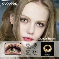 ovolook 2pcspair colour contact lenses natural beauty pupils colored lenses for eyes anime myopia brown green pink red