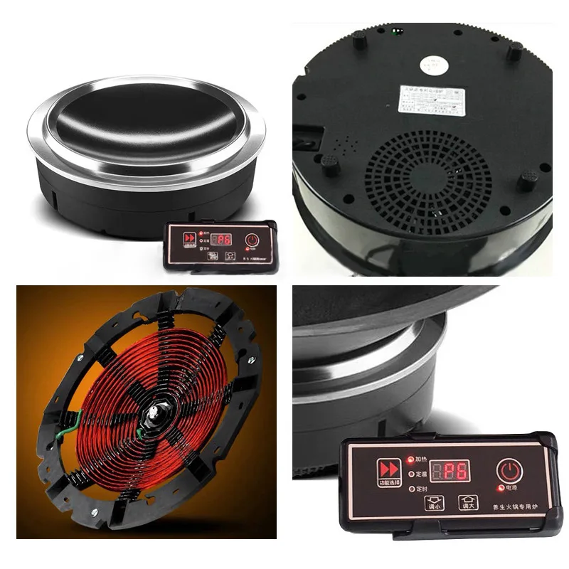 3000 Вт промышленная индукционная плита круглая вогнутая Встраиваемая горелка