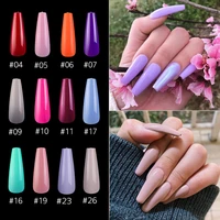 500pcsopp professional fake nails long ballerina french acrylic full cover nail art tips coffin false nails manicure colorful