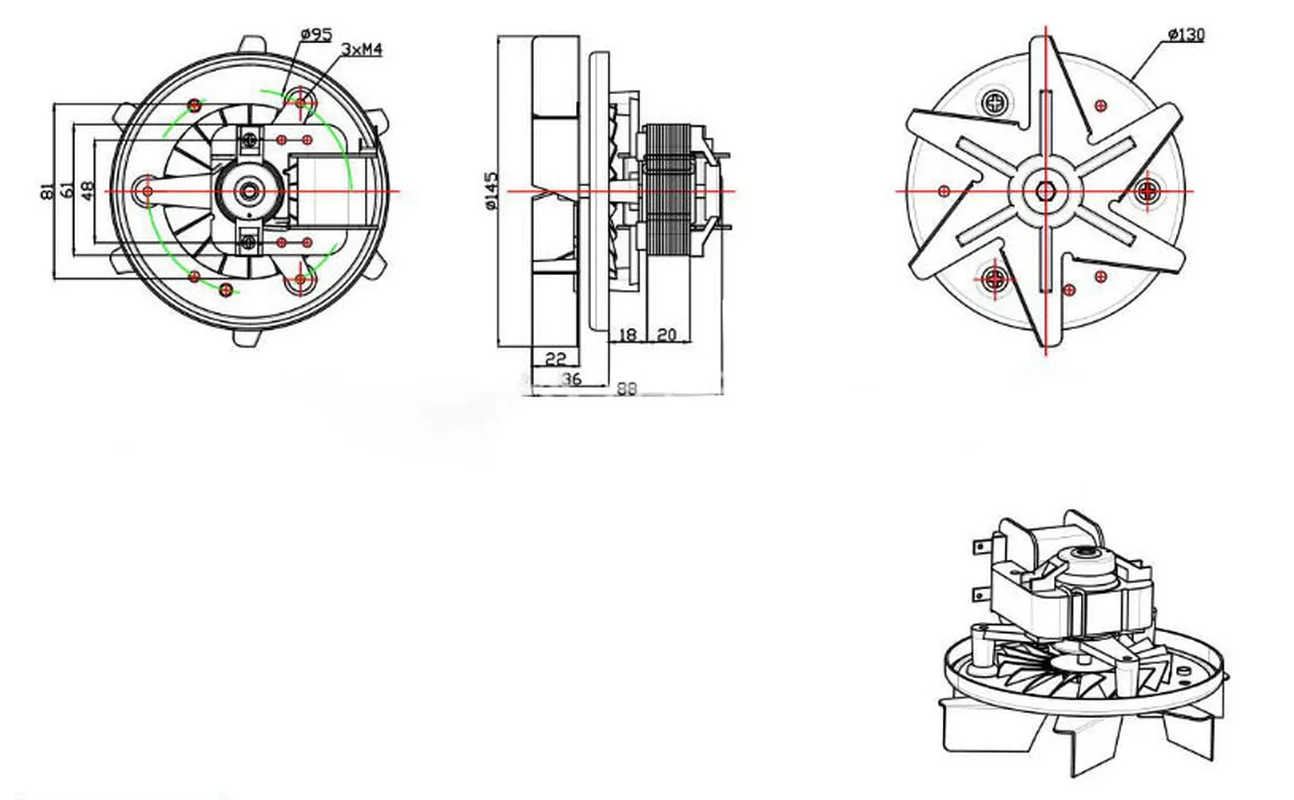 1 шт. затененный полюсный двигатель для сушки барбекю термостат духовки