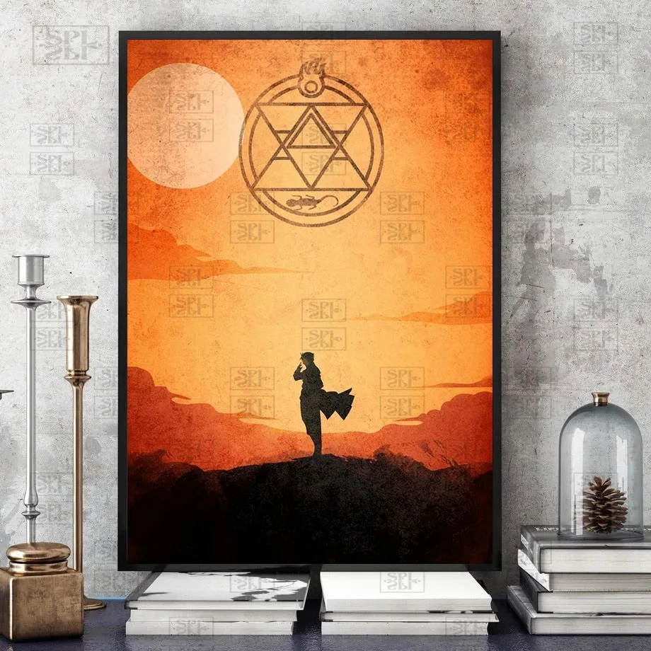 Картина на холсте аниме Стальной алхимик плакат Современное украшение для дома