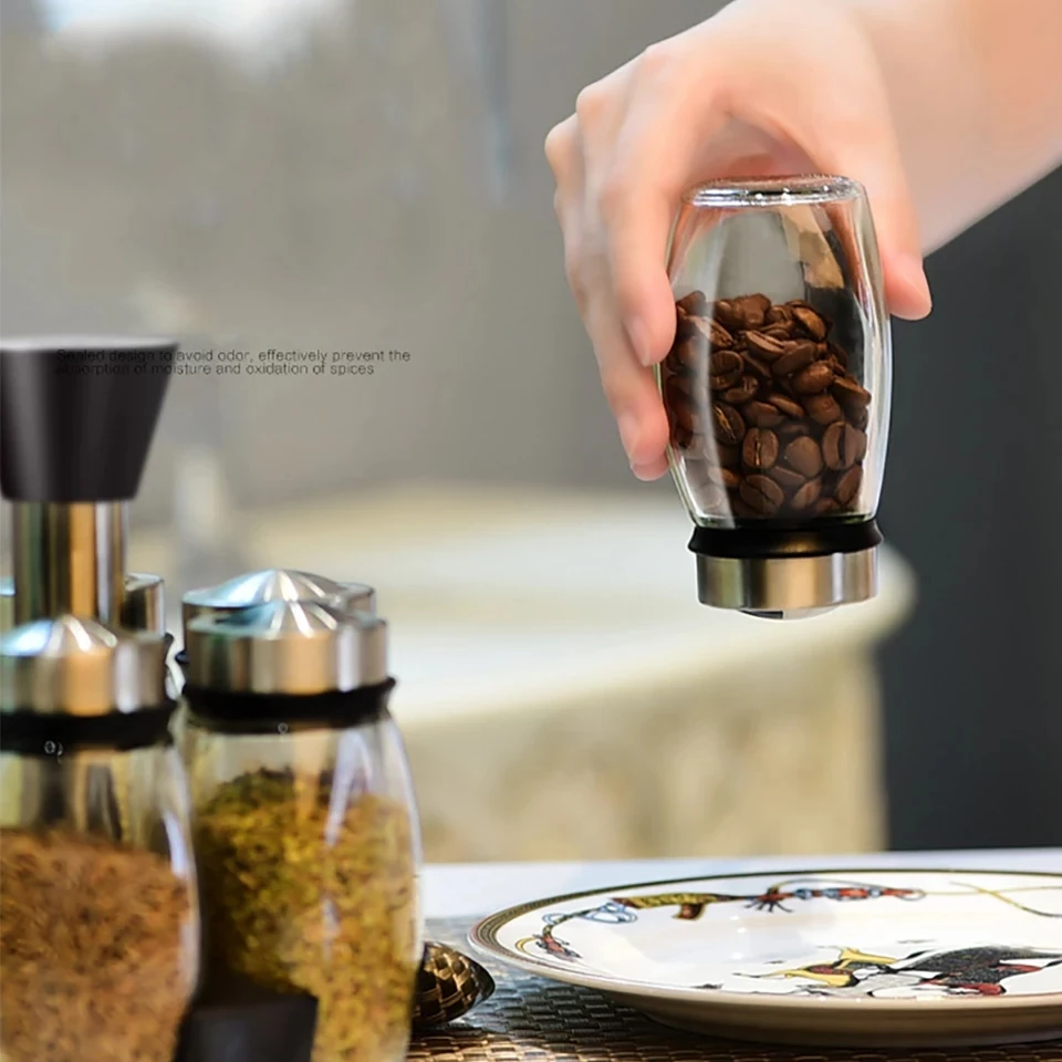 Хит продаж 6 шт Кухня вращающийся Стекло бутылки с пряностями приправа соль перец