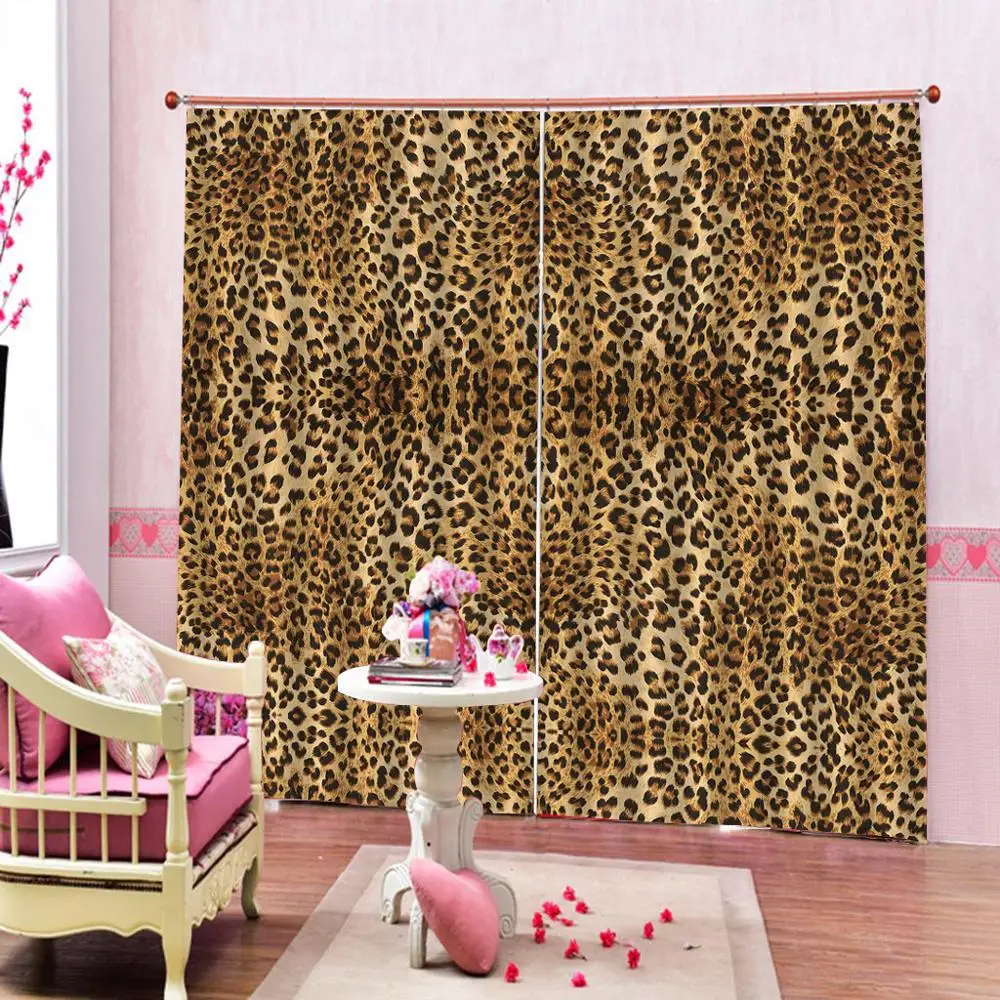 Простая занавес с леопардовым принтом для фотосъемки детская комната плотные