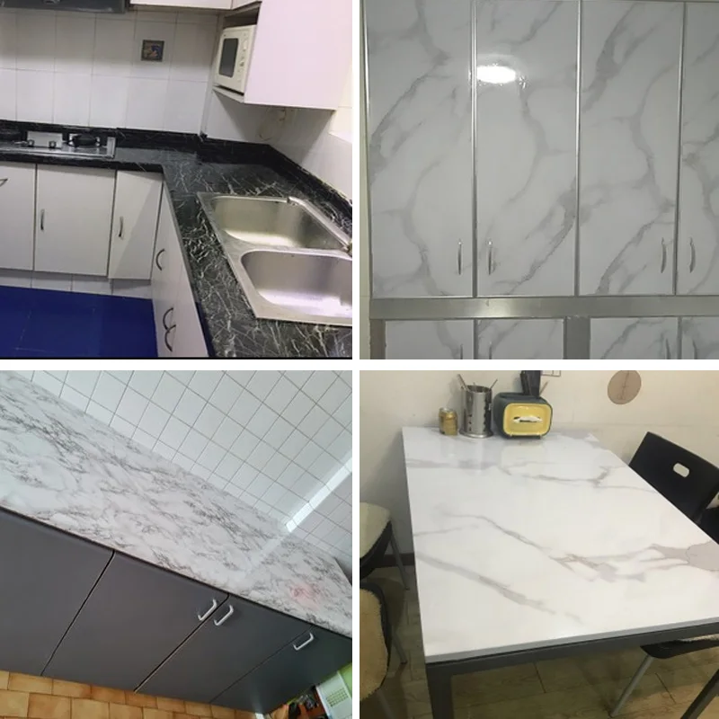 6meter waterproof wallpaper decorative marble contact paper countertops roll for counter top covers cabinets kitchen furniture free global shipping