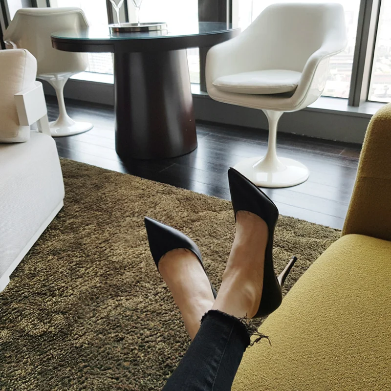 Модные женские туфли лодочки из искусственной кожи на высоком каблуке Женские