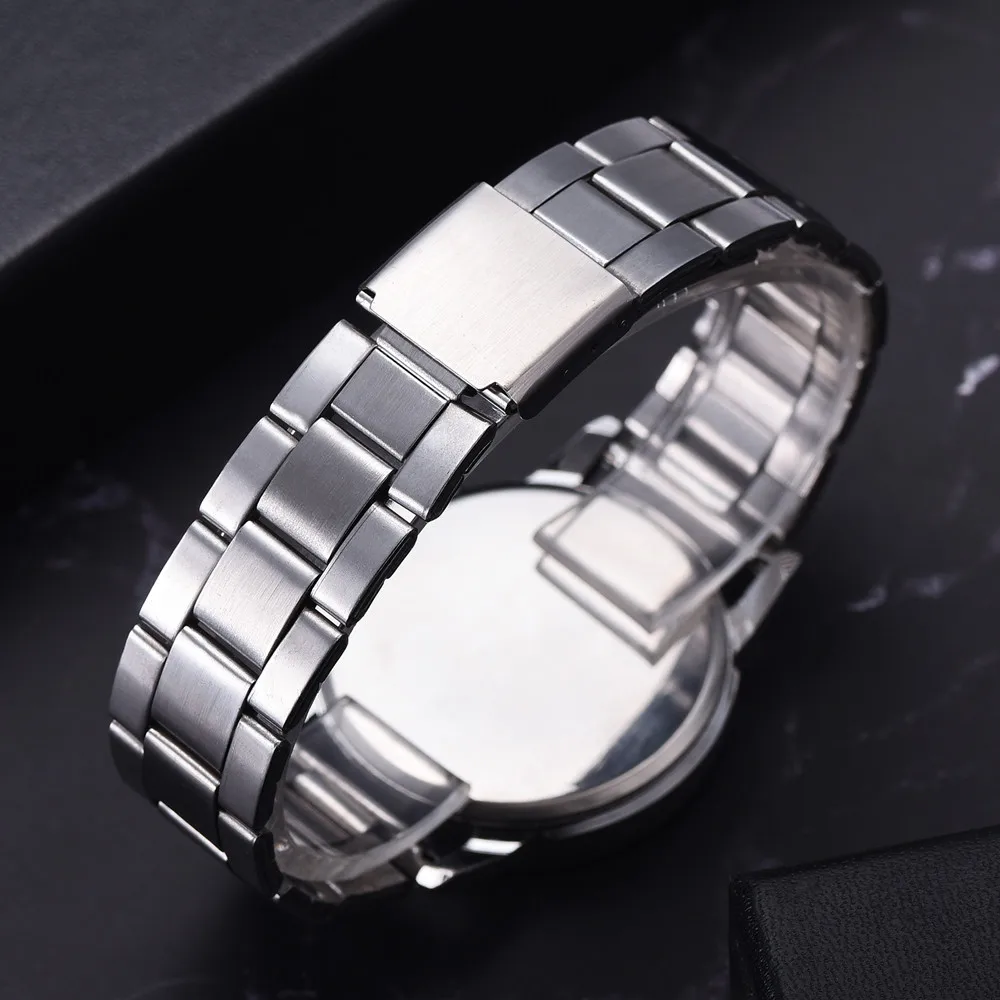 Мужские Аналоговые кварцевые наручные часы со стальным ремешком | Наручные