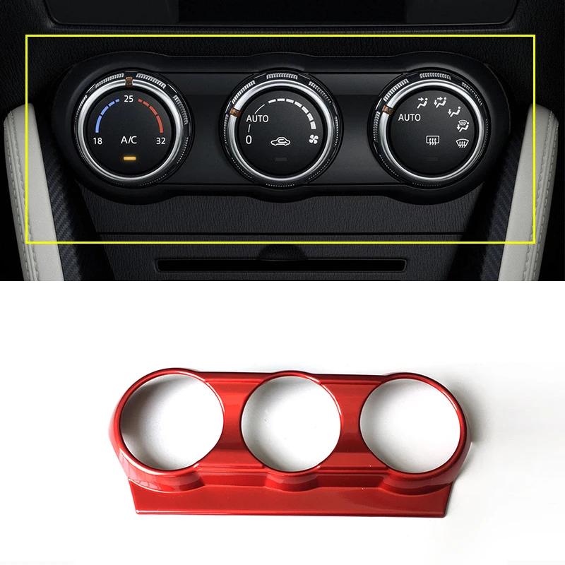 Красная крышка переключателя кондиционера ABS отделка аксессуары для стайлинга