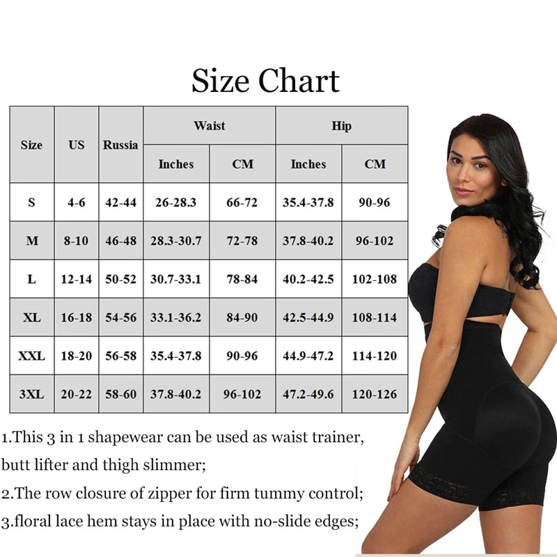 

XS-6XL Butt Lifter High Waist Trainer Body Shapewear Women Fajas Slimming Underwear with Tummy Control Panties
