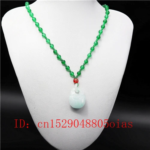 3D резной натуральный Изумрудный нефритовый замок Ruyi кулон бусы ожерелье Шарм