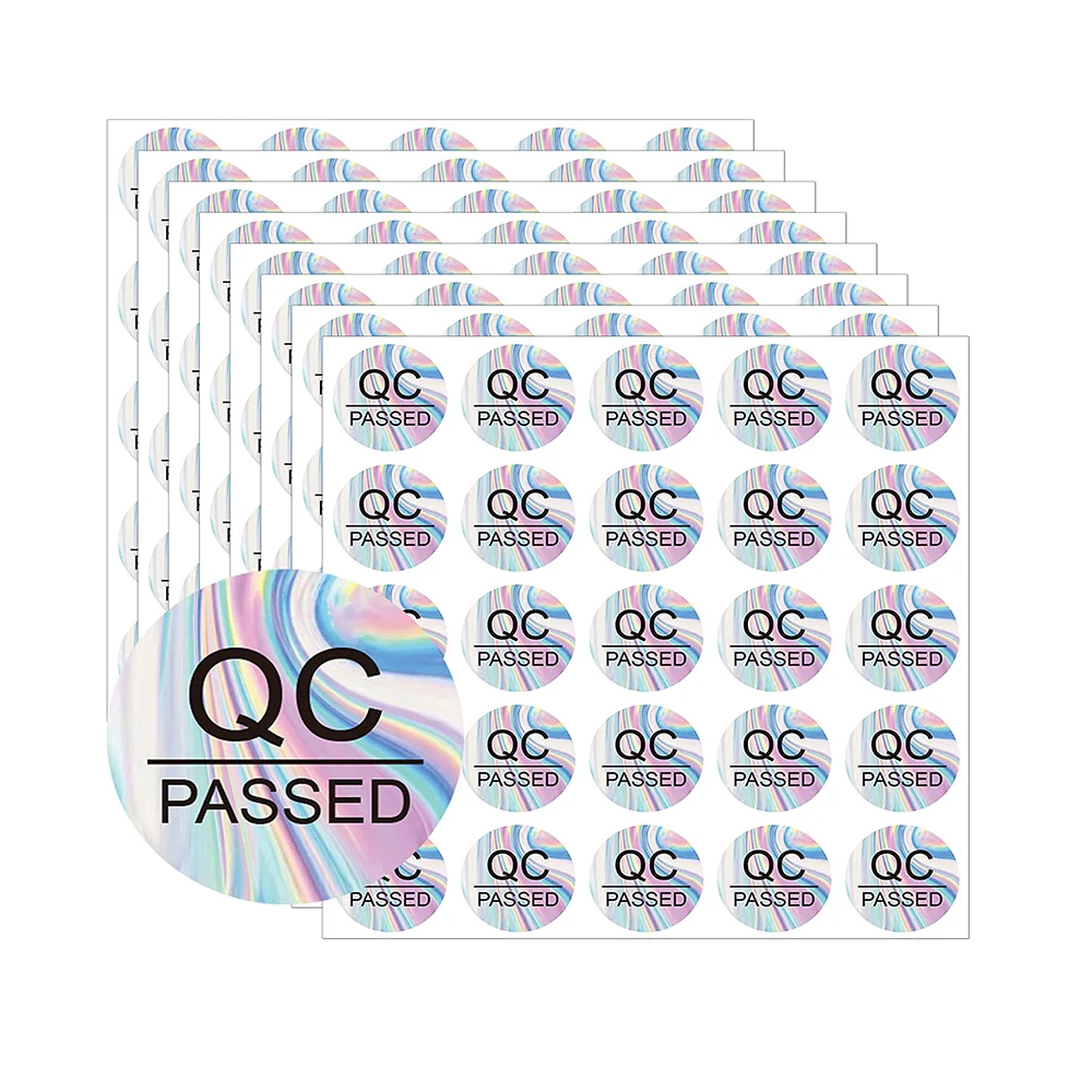 

QC Passed Stickers 1" 500 Pcs Hologram Labels For Warehouse Inventory Quality Control Check Tested Pass Approval